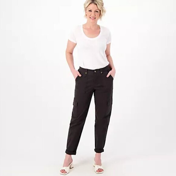 Candace Cameron Washed Black Bure Regular Utility Pants - Picture 3 of 7
